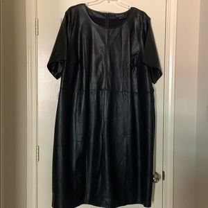 Eloquii Faux Leather Short Sleeve Dress